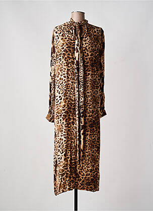 Robe longue tissage popeline manches longues marron BANDITAS FROM MARSEILLE femme