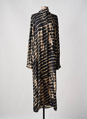 Robe longue tissage popeline manches longues noir BANDITAS FROM MARSEILLE femme