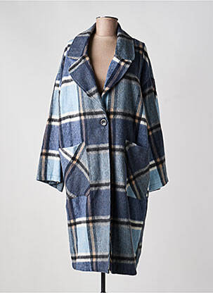 Manteau long coupe droite sans capuche bleu BANDITAS FROM MARSEILLE femme