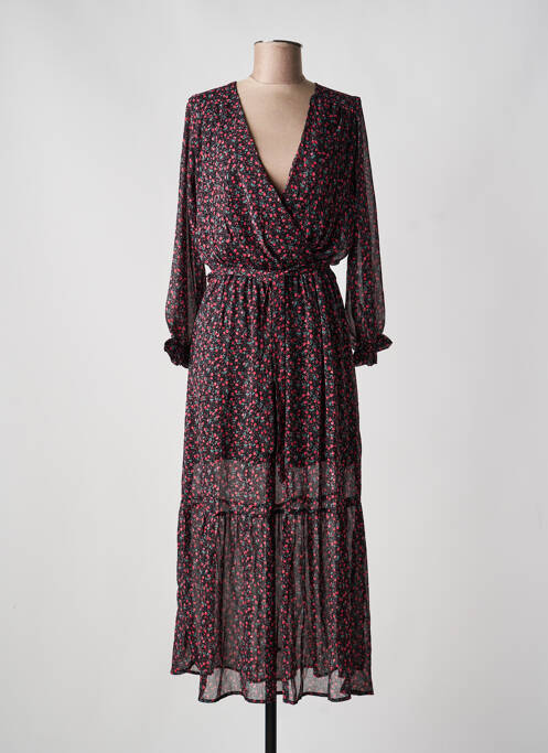 Robe longue manches longues manches longues noir LILI & LALA femme