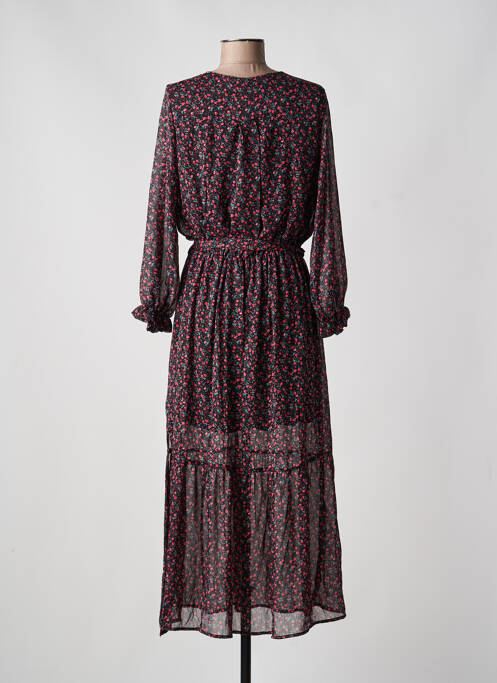 Robe longue manches longues manches longues noir LILI & LALA femme