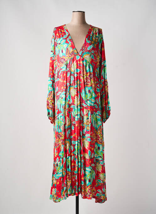 Robe longue manches longues manches longues rouge BANDITAS FROM MARSEILLE femme