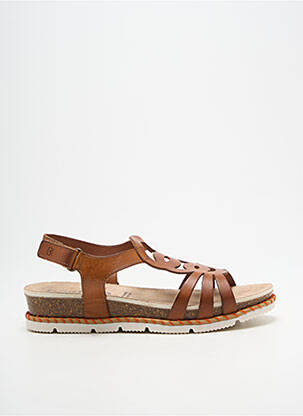 Sandales/nu pieds tissage satiné talon plat jusqu'à 3cm marron DORKING femme