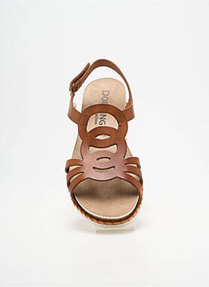 Sandales/nu pieds tissage satiné talon plat jusqu'à 3cm marron DORKING femme