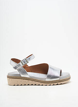 Sandales/nu pieds tissage satiné talon de 4 à 6cm argent DORKING femme