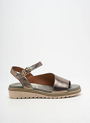 Sandales/nu pieds tissage satiné talon de 4 à 6cm marron DORKING femme