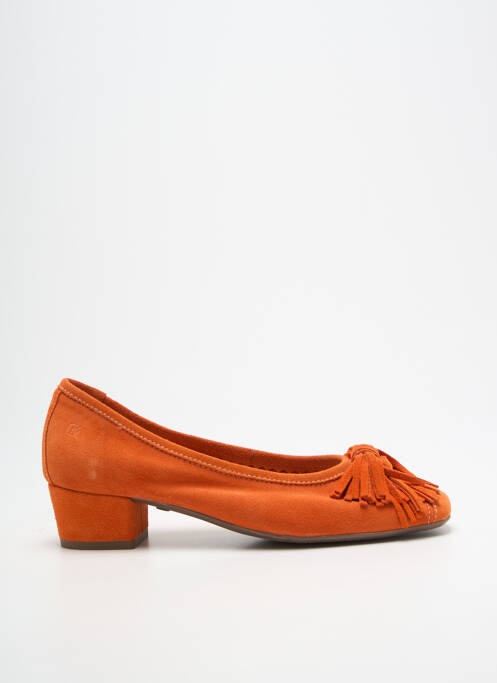 Ballerines bout carré talon plat jusqu'à 3cm orange DORKING femme