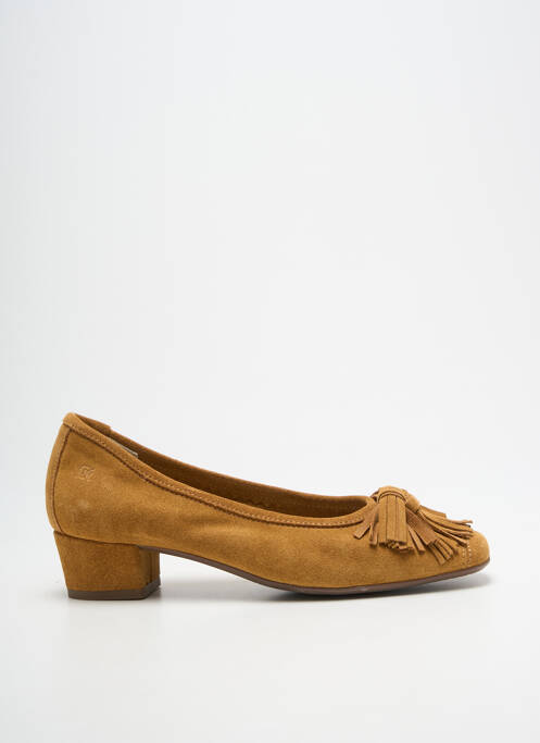 Ballerines bout carré talon plat jusqu'à 3cm marron DORKING femme