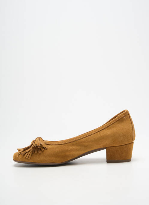 Ballerines bout carré talon plat jusqu'à 3cm marron DORKING femme