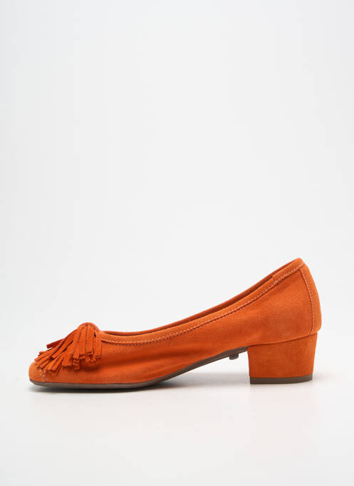 Ballerines bout carré talon plat jusqu'à 3cm orange DORKING femme