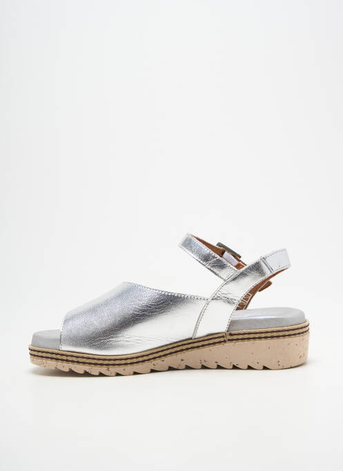 Sandales/nu pieds tissage satiné talon de 4 à 6cm argent DORKING femme