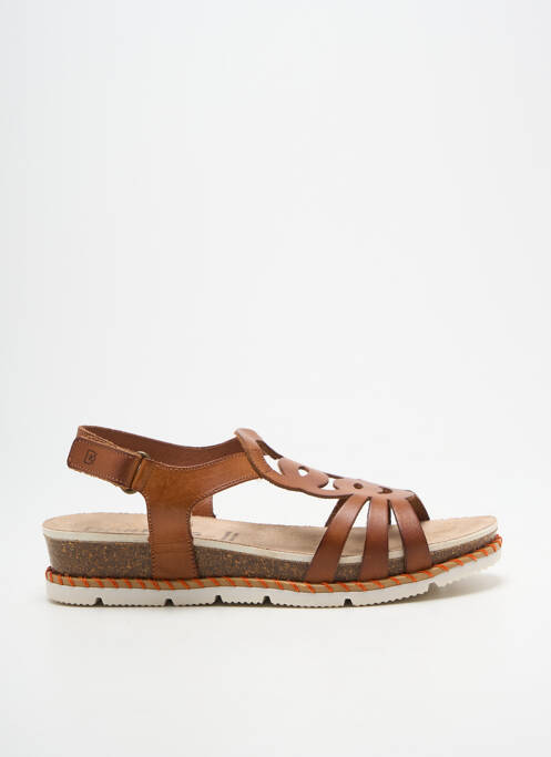 Sandales/nu pieds tissage satiné talon plat jusqu'à 3cm marron DORKING femme