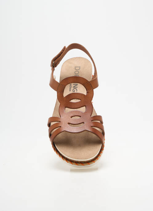 Sandales/nu pieds tissage satiné talon plat jusqu'à 3cm marron DORKING femme