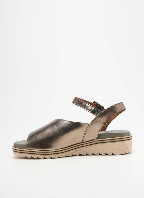 Sandales/nu pieds tissage satiné talon de 4 à 6cm marron DORKING femme