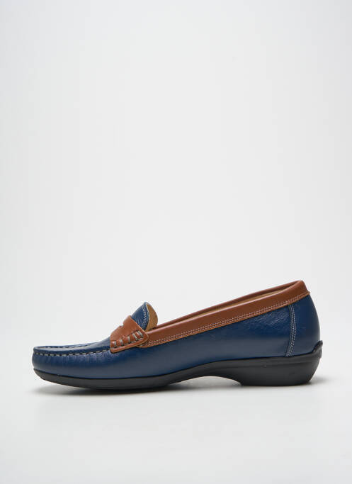 Mocassins tissage satiné talon plat jusqu'à 3cm bleu FLUCHOS femme