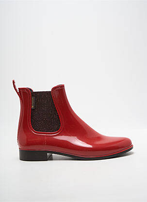 Bottines/boots matière lisse talon plat jusqu'à 3cm rouge MEDUSE femme