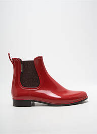 Bottines/boots matière lisse talon plat jusqu'à 3cm rouge MEDUSE femme
