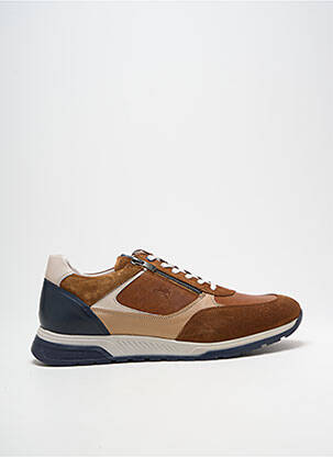 Baskets fermeture zip et lacets bout rond marron FLUCHOS homme