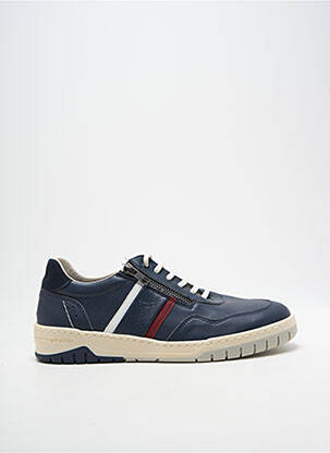Baskets fermeture zip et lacets bout rond bleu FLUCHOS homme