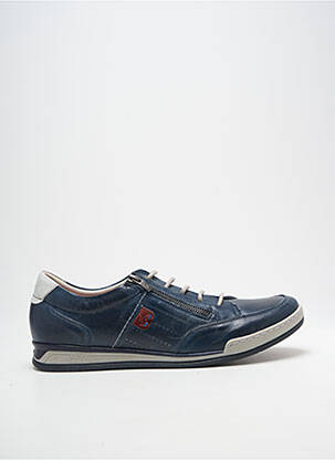 Baskets fermeture zip et lacets bout rond bleu FLUCHOS homme