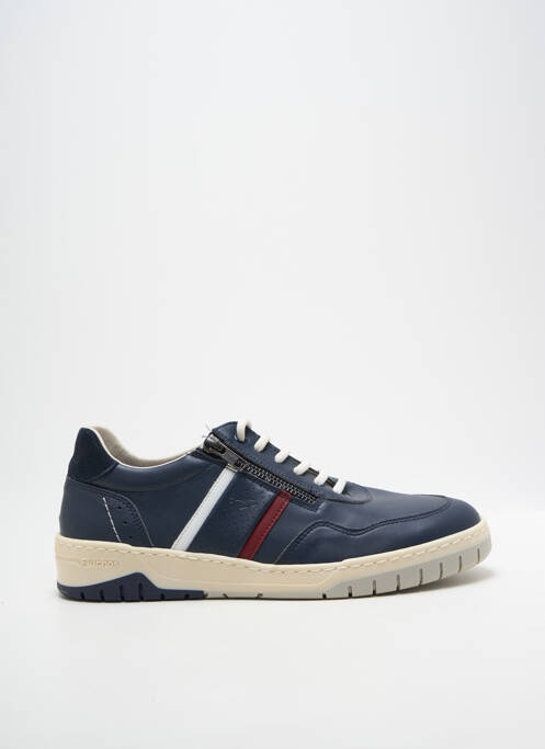 Baskets fermeture zip et lacets bout rond bleu FLUCHOS homme