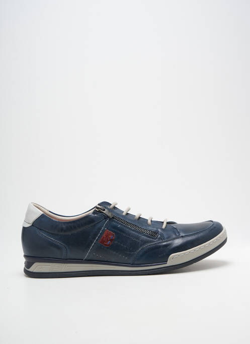 Baskets fermeture zip et lacets bout rond bleu FLUCHOS homme