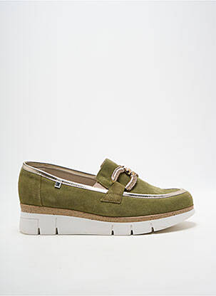 Mocassins bout rond talon plat jusqu'à 3cm vert DORKING femme
