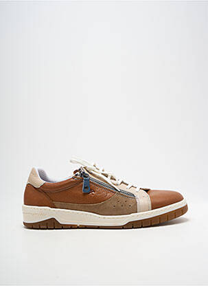 Baskets fermeture zip et lacets bout rond marron FLUCHOS homme