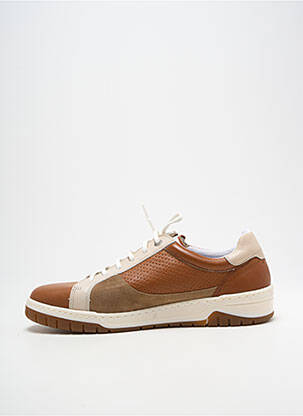 Baskets fermeture zip et lacets bout rond marron FLUCHOS homme
