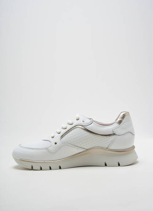 Baskets tissage satiné talon plat jusqu'à 3cm blanc FLUCHOS femme