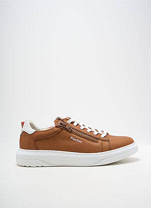 Baskets fermeture zip et lacets bout rond marron FLUCHOS homme