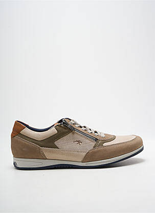 Baskets fermeture zip et lacets bout rond beige FLUCHOS homme