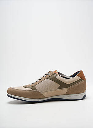 Baskets fermeture zip et lacets bout rond beige FLUCHOS homme