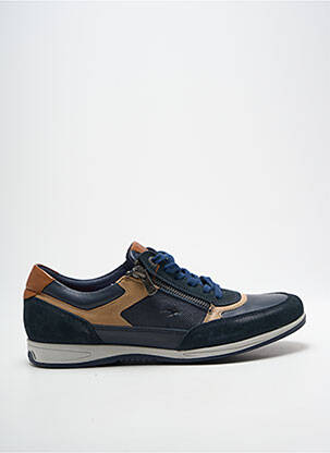 Baskets fermeture zip et lacets bout rond bleu FLUCHOS homme