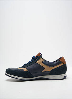 Baskets fermeture zip et lacets bout rond bleu FLUCHOS homme