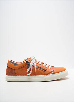 Baskets fermeture zip et lacets bout rond orange FLUCHOS homme