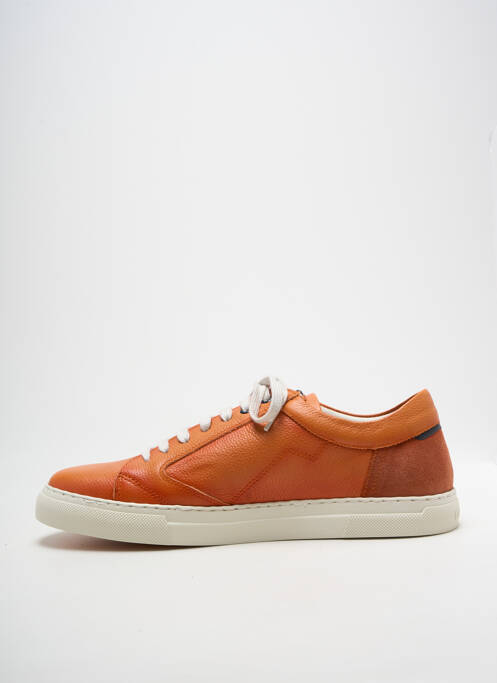 Baskets fermeture zip et lacets bout rond orange FLUCHOS homme