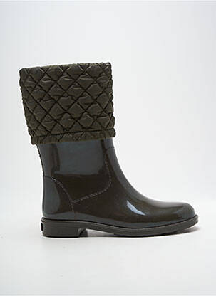 Bottes bout rond talon plat jusqu'à 3cm vert MEDUSE femme