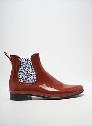 Bottines/boots matière lisse talon plat jusqu'à 3cm marron MEDUSE femme