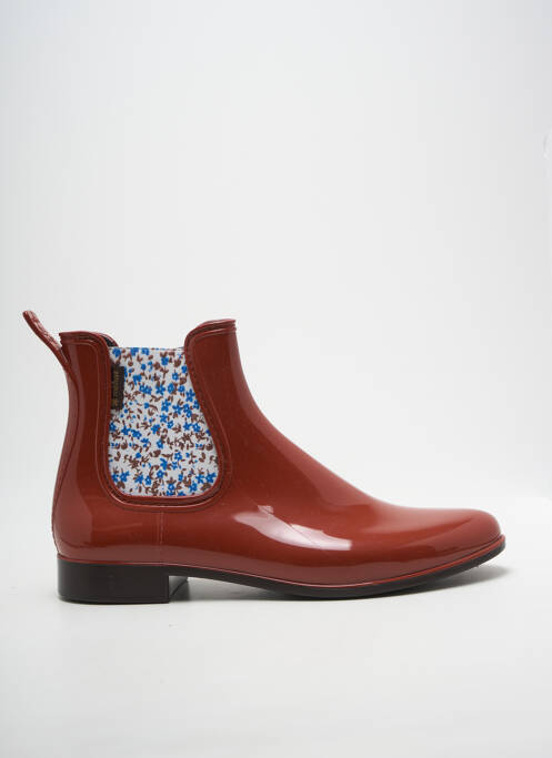 Bottines/boots matière lisse talon plat jusqu'à 3cm marron MEDUSE femme