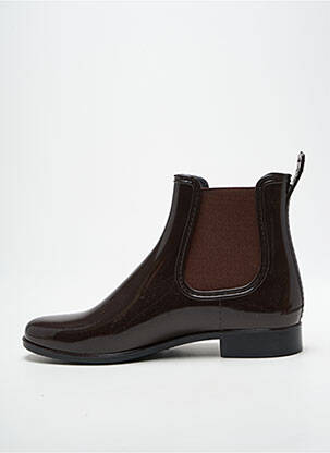 Bottines/boots tissage satiné talon plat jusqu'à 3cm marron MEDUSE femme