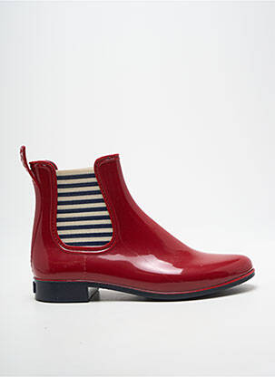 Bottines/boots matière lisse talon plat jusqu'à 3cm rouge MEDUSE femme