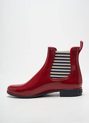 Bottines/boots matière lisse talon plat jusqu'à 3cm rouge MEDUSE femme