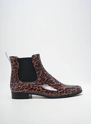 Bottines/boots matière lisse talon plat jusqu'à 3cm marron MEDUSE femme