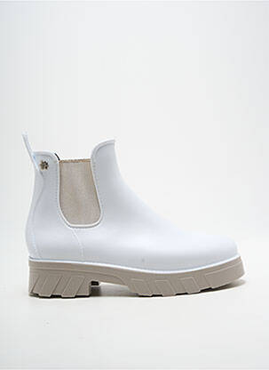 Bottines/boots tissage satiné talon de 4 à 6cm blanc MEDUSE femme