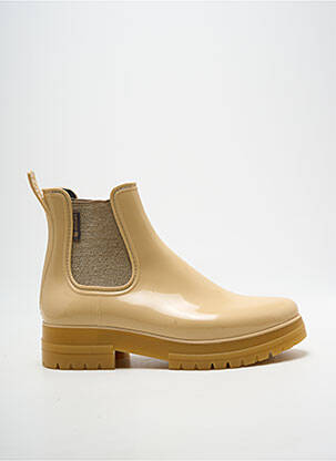 Bottines/boots tissage satiné talon de 4 à 6cm beige MEDUSE femme