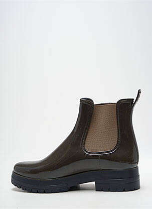 Bottines/boots tissage satiné talon de 4 à 6cm vert MEDUSE femme