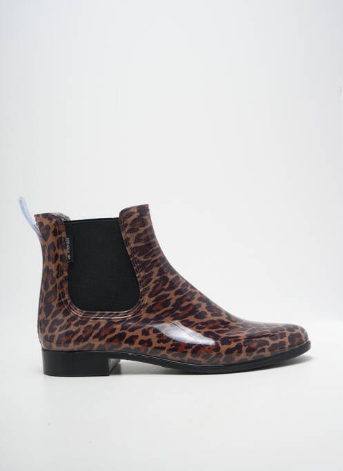 Bottines/boots matière lisse talon plat jusqu'à 3cm marron MEDUSE femme