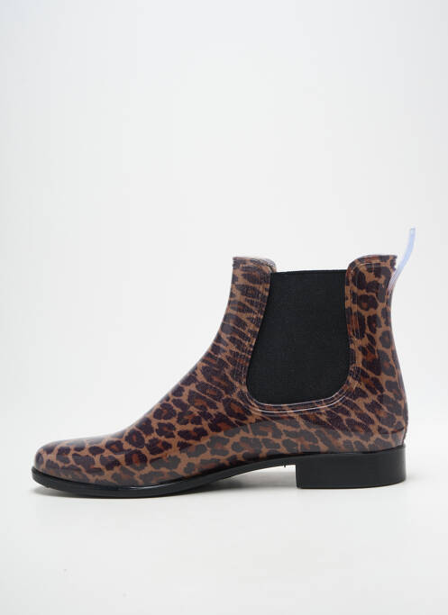 Bottines/boots matière lisse talon plat jusqu'à 3cm marron MEDUSE femme
