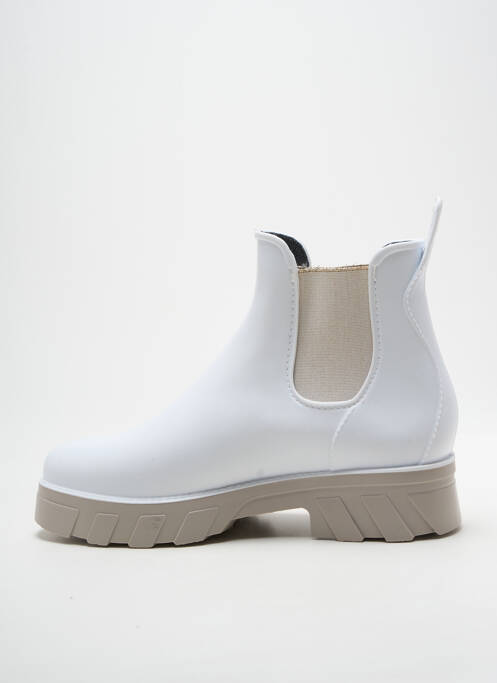 Bottines/boots tissage satiné talon de 4 à 6cm blanc MEDUSE femme